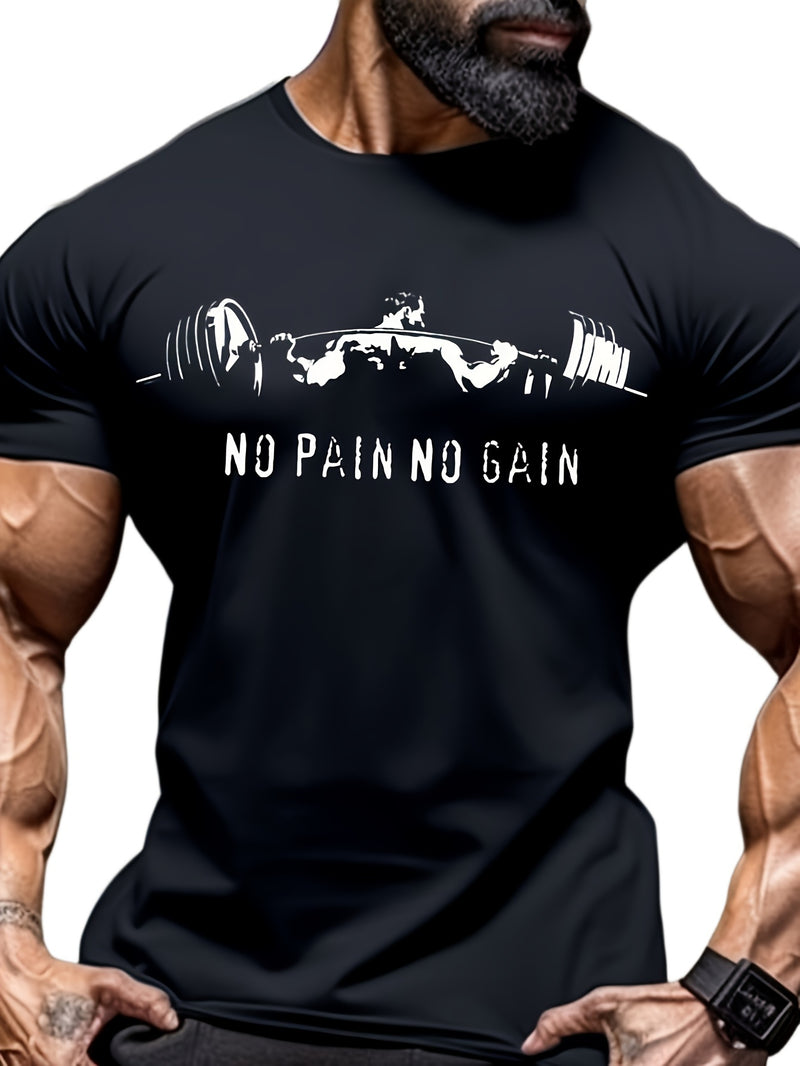 Painless And Non Muscle Increasing Men's Enhanced Iron Printed Men's Fashionable, Comfortable And Breathable T-shirt, New Casual Round Neck Short Sleeved T-shirt For Spring And Summer Men's Wear