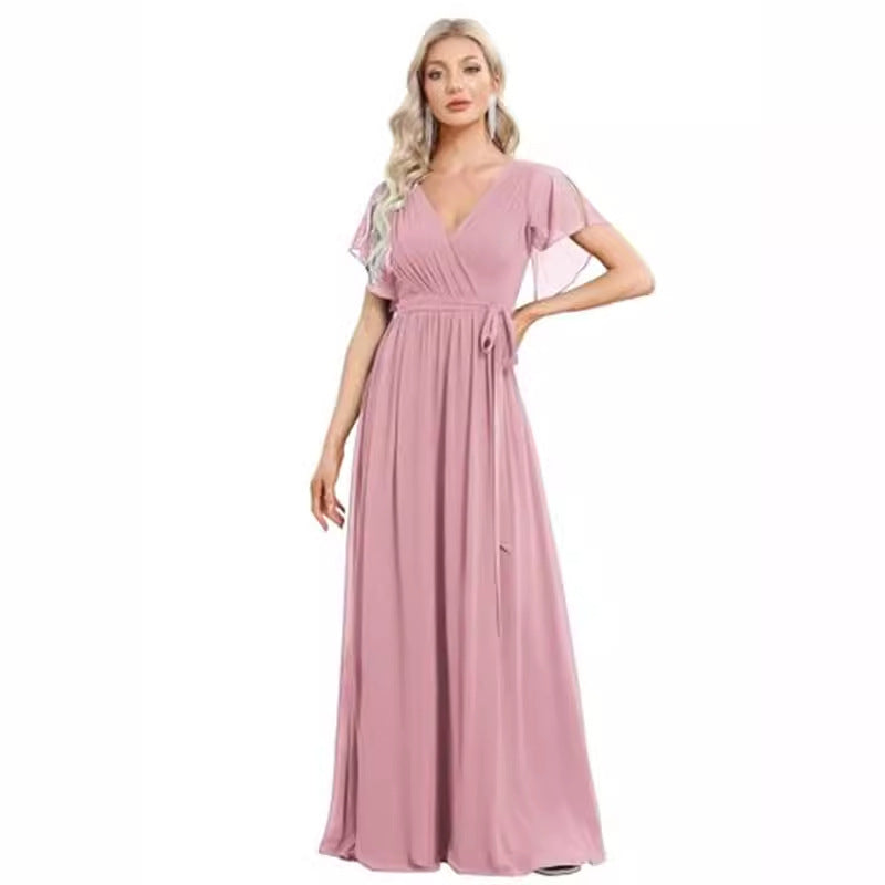 Sexy V-neck Chiffon Dress Women