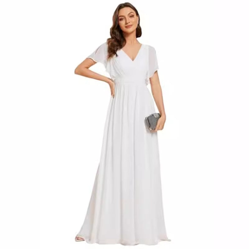 Sexy V-neck Chiffon Dress Women