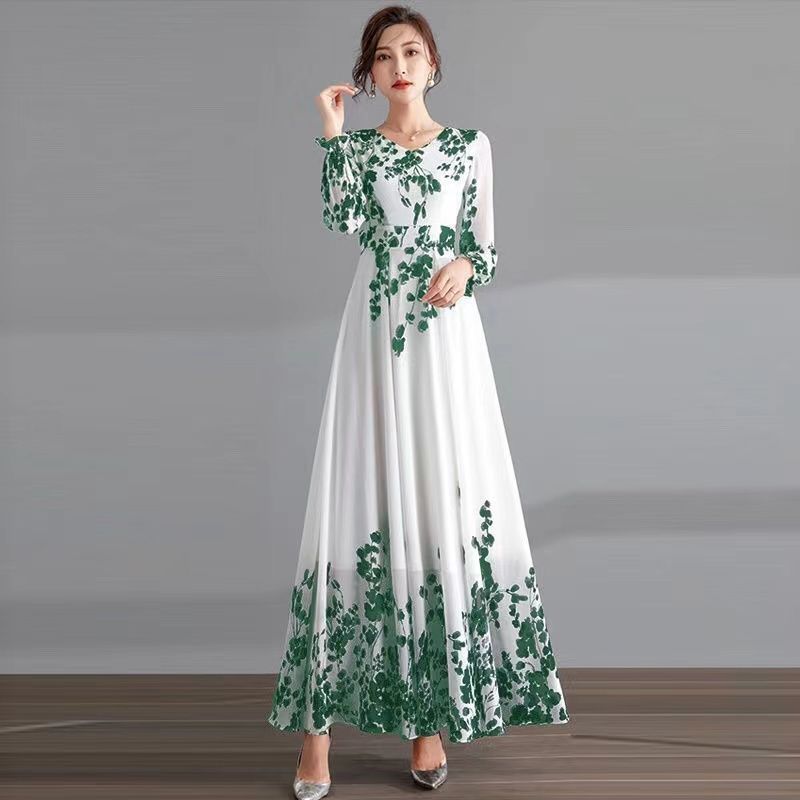 Fashion Ink Painting Chiffon Dress Women