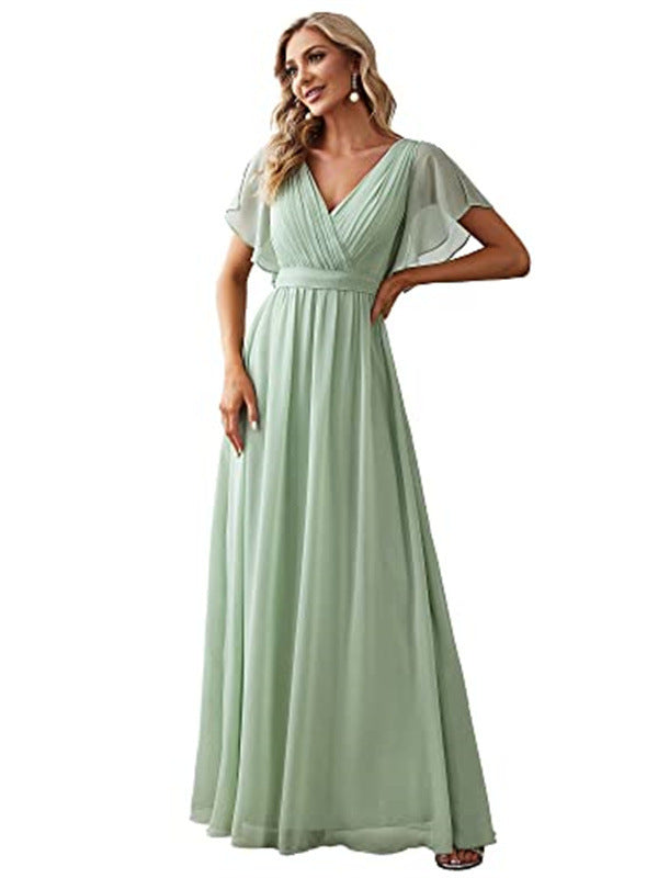 Sexy V-neck Chiffon Dress Women