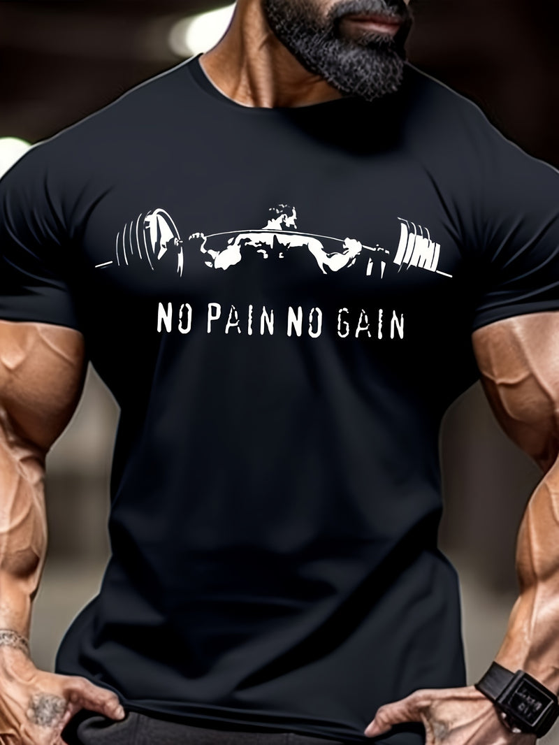 Painless And Non Muscle Increasing Men's Enhanced Iron Printed Men's Fashionable, Comfortable And Breathable T-shirt, New Casual Round Neck Short Sleeved T-shirt For Spring And Summer Men's Wear