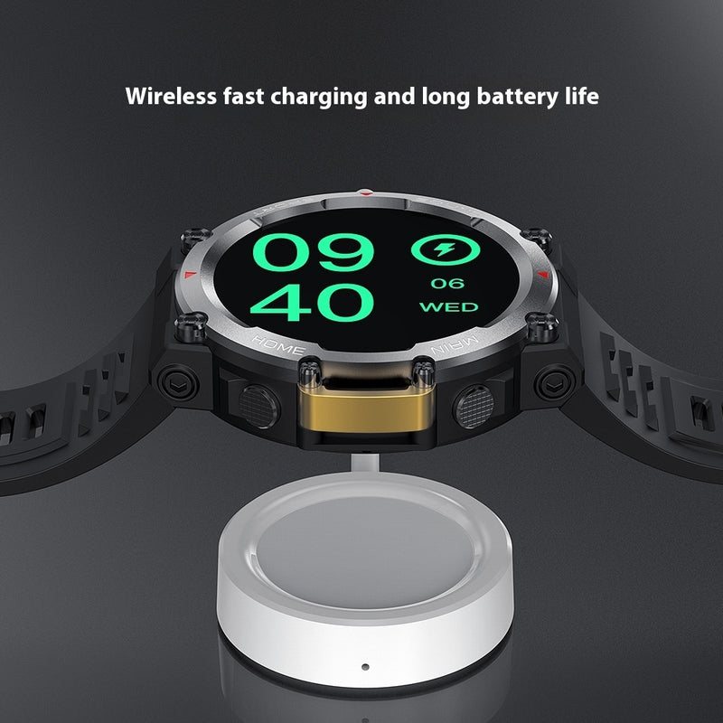 Fully Fit HD Round Screen IP68 Waterproof 7-day Battery Life Wireless Charger APP Watch