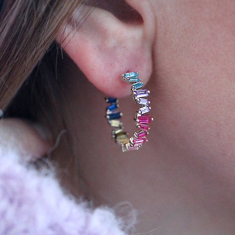 Women's Cool Rainbow Zircon Earrings